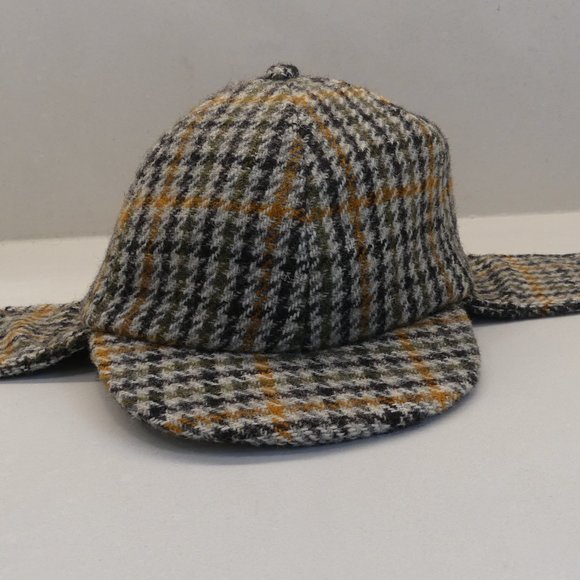 Harris Tweed Magill Vintage Plaid Sherlock Holmes Wool Hat - Picture 1 of 7